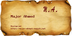 Major Ahmed névjegykártya