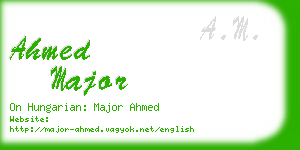 ahmed major business card